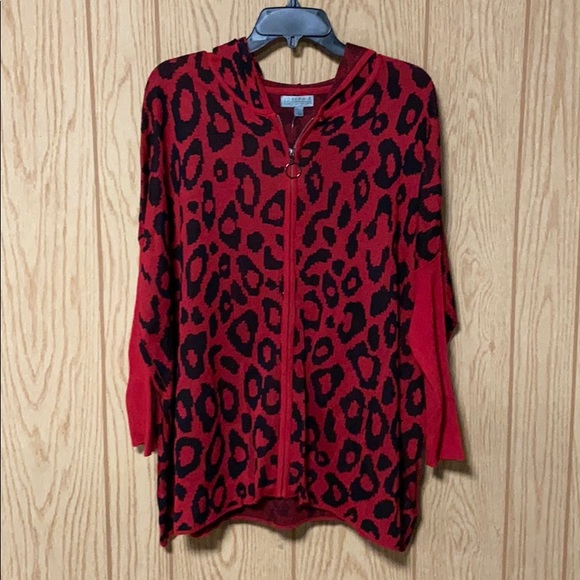 ⭐️Joesph A. Modern Leopard Print Front Sweater - Picture 1 of 8